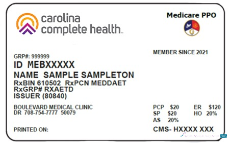 Download North Carolina health insurance card Photoshop template